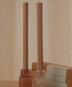 Candle Co New & Most Loved Moreton Eco Hexagonal Dinner Candle 2 Pack - Latte