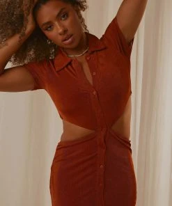 Peppermayo New & Most Loved Rodeo Drive Midi Dress - Choc Brown