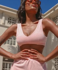 Peppermayo Exclusive Cote Dazur Terry Crop - Pink New & Most Loved
