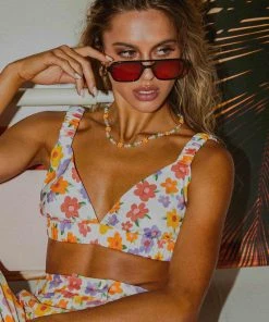 Peppermayo Exclusive New & Most Loved Cici Linen Crop Top - Blooming