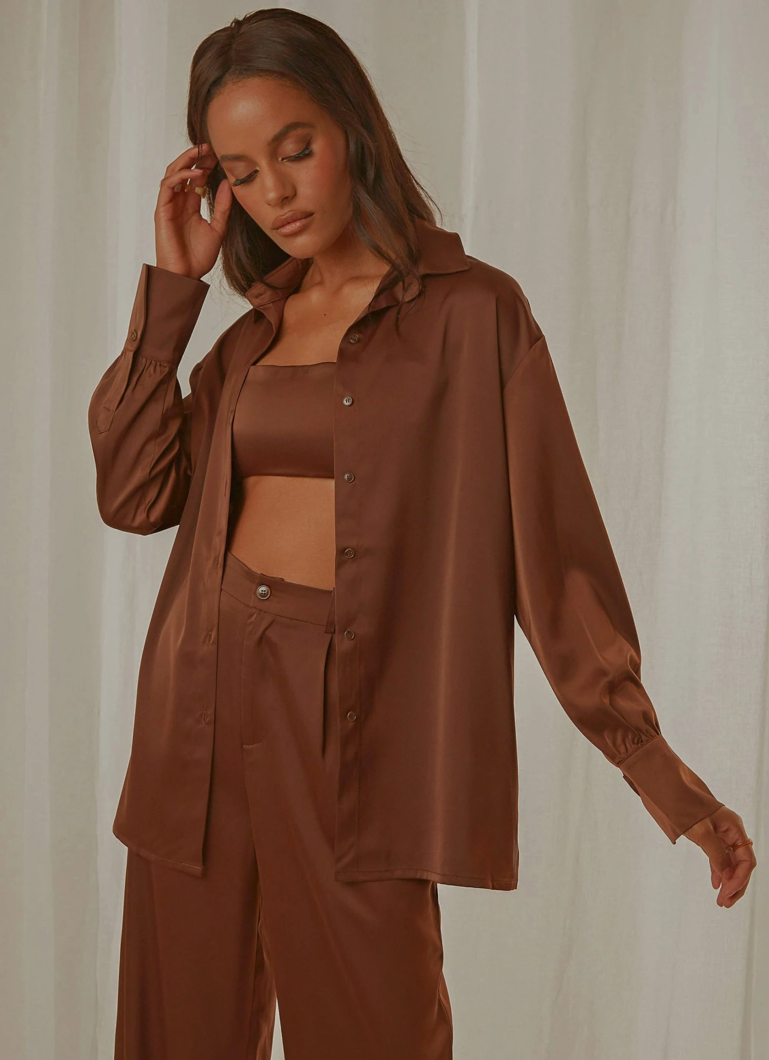 Peppermayo Exclusive New & Most Loved Monet Oversized Shirt - Choc Brown 1 Peppermayo Exclusive New & Most Loved Monet Oversized Shirt - Choc Brown