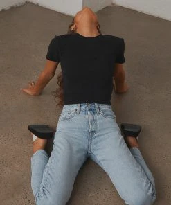 Afends Erin Waffle Fitted Tee - Black 7 Afends Erin Waffle Fitted Tee - Black