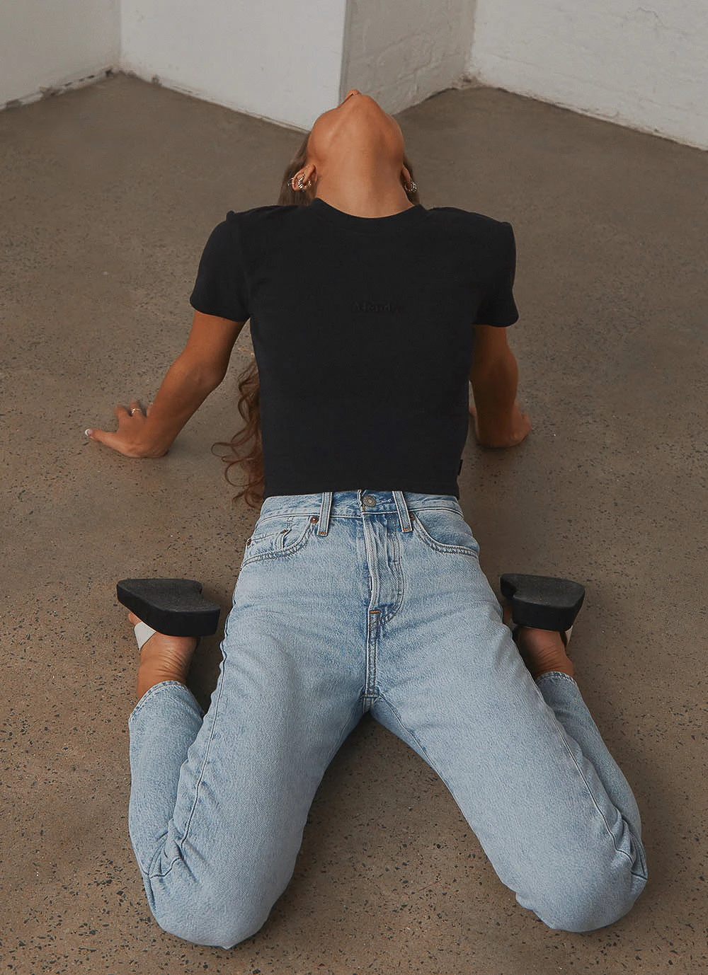 Afends Erin Waffle Fitted Tee - Black 3 Afends Erin Waffle Fitted Tee - Black