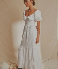 National Breast Cancer Foundation X Peppermayo Europe Local Linen Maxi Dress - White 10 National Breast Cancer Foundation X Peppermayo Europe Local Linen Maxi Dress - White