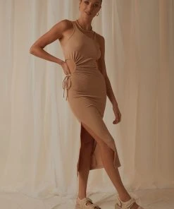 Peppermayo Below The Stars Midi Dress - Tan New Dresses