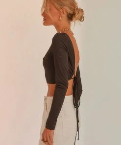 Peppermayo All She Wrote Crop Top - Black New & Most Loved