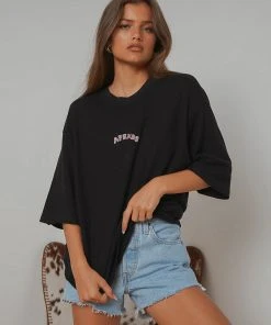 Afends Hounds Of Love Oversized Tee - Black New & Most Loved