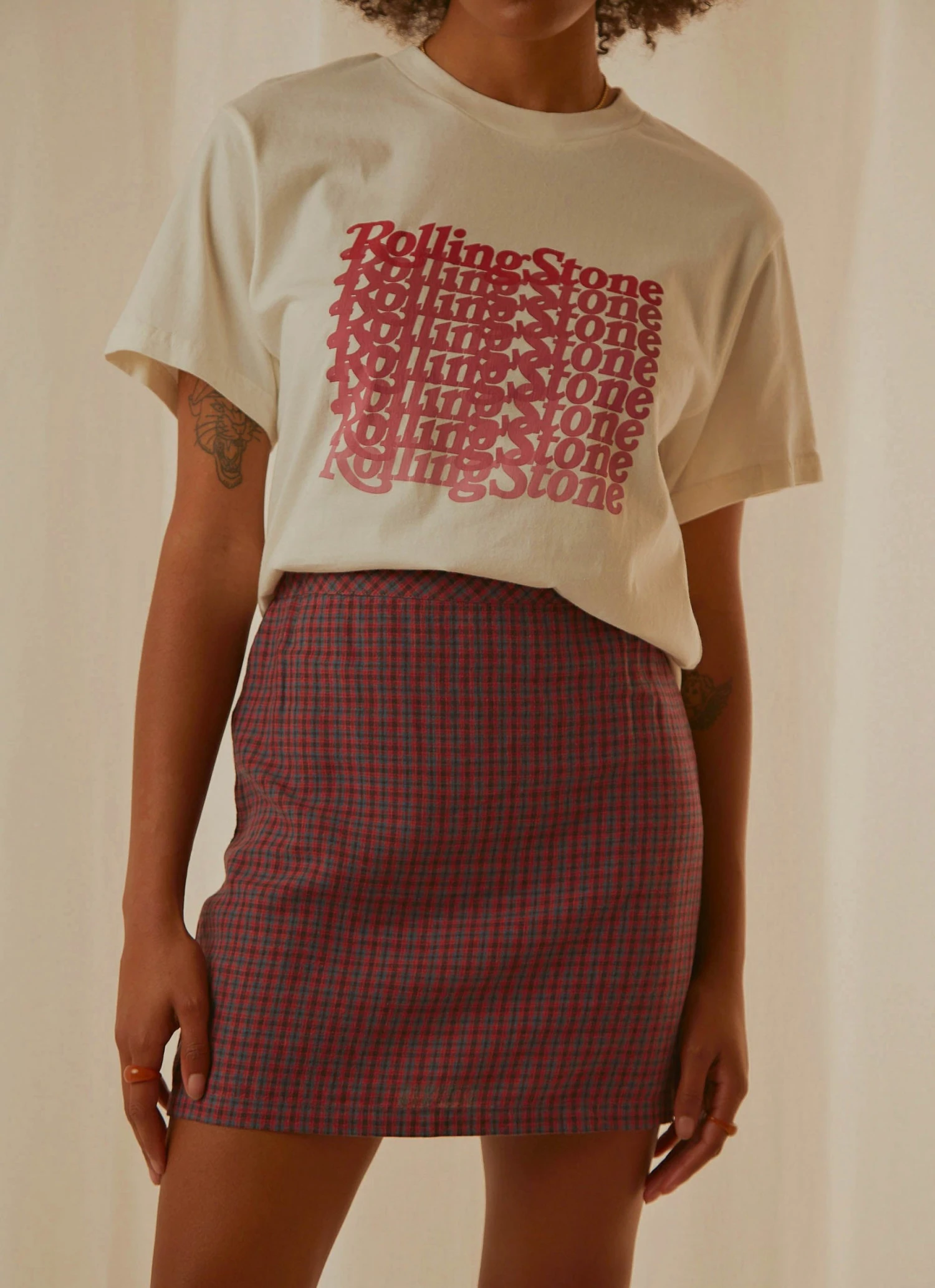 Afends New & Most Loved Highland Check Mini Skirt - Red 1 Afends New & Most Loved Highland Check Mini Skirt - Red