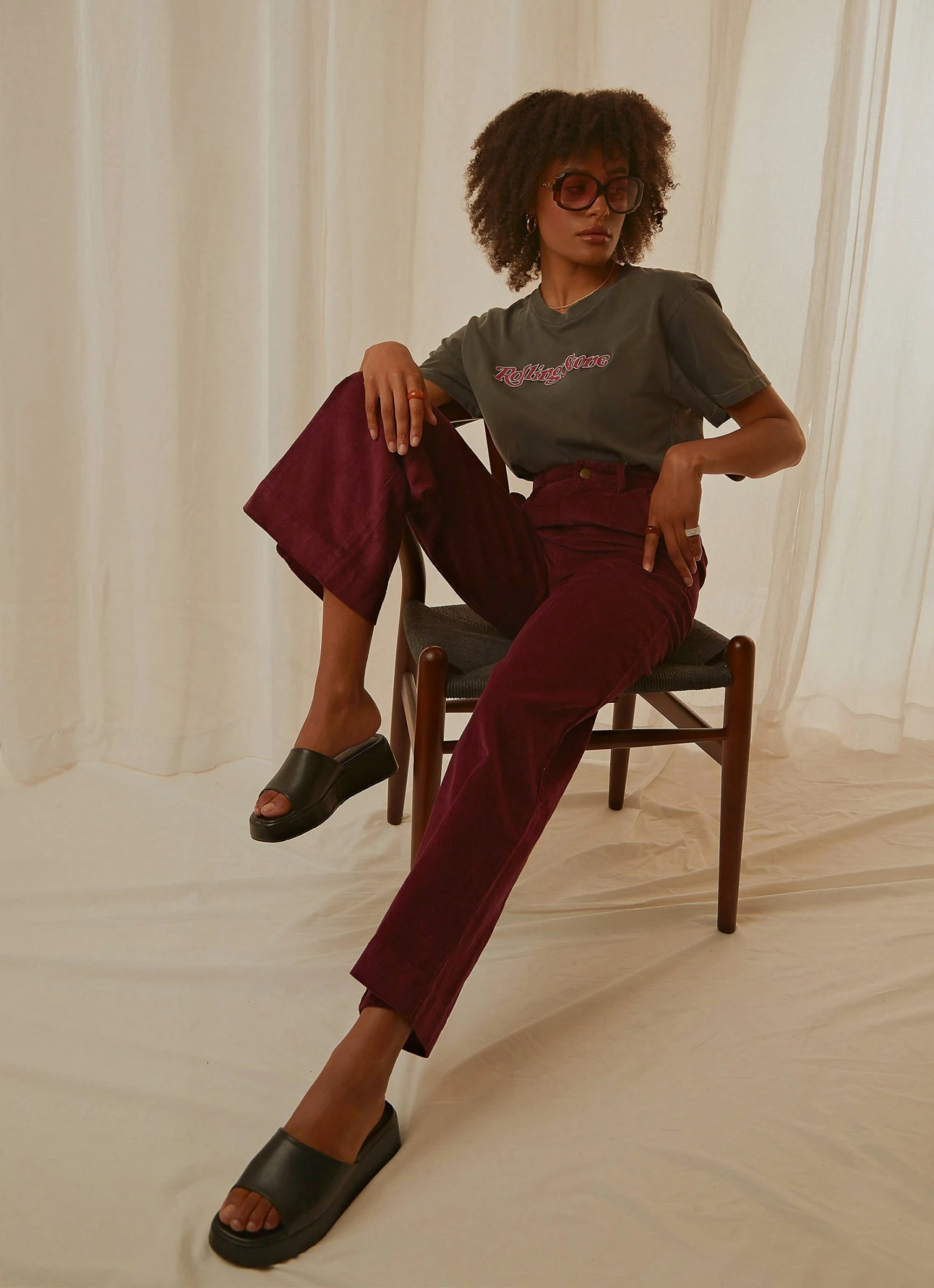 Afends New & Most Loved Maisie Hemp Corduroy Flared Pant - Wine 2 Afends New & Most Loved Maisie Hemp Corduroy Flared Pant - Wine