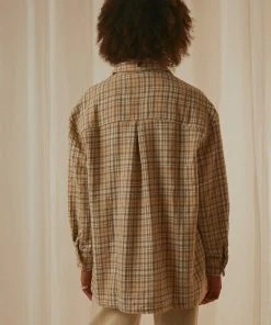 4th & Reckless New & Most Loved Coralie Shirt - Beige And White Check 9 4th & Reckless New & Most Loved Coralie Shirt - Beige And White Check