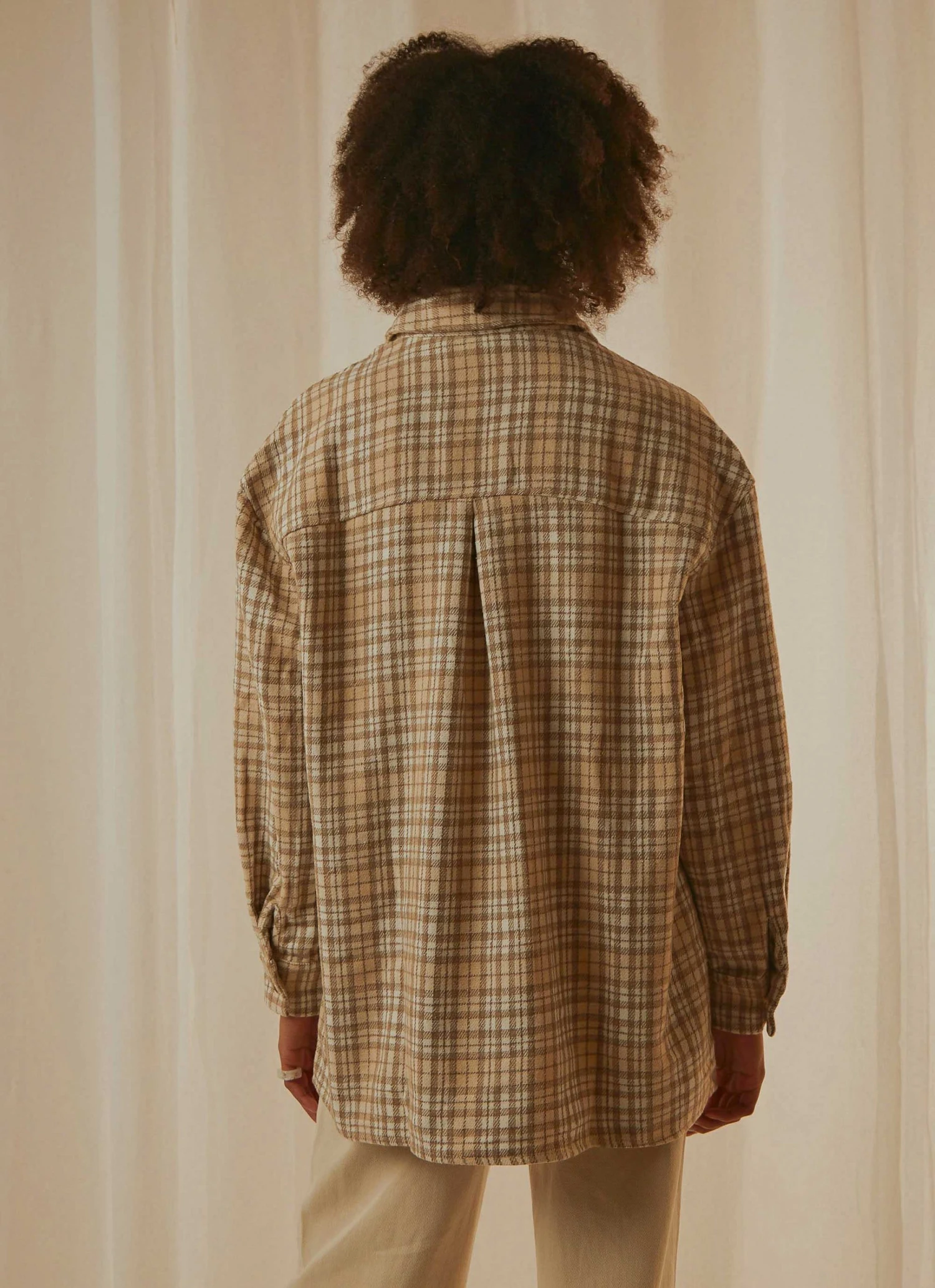 4th & Reckless New & Most Loved Coralie Shirt - Beige And White Check 5 4th & Reckless New & Most Loved Coralie Shirt - Beige And White Check