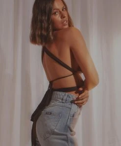 Peppermayo Exclusive New & Most Loved Beverly Tie Crop - Black