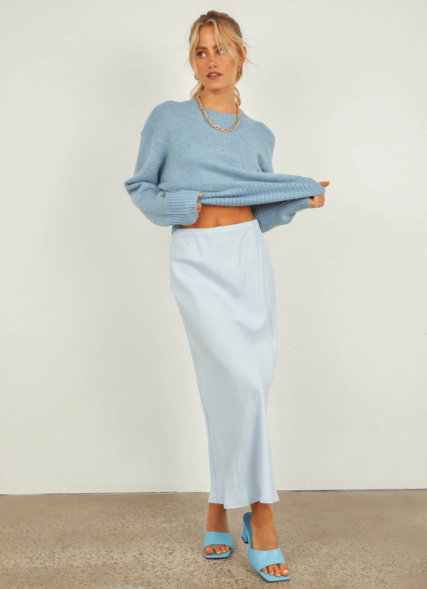 Nude Lucy Reese Cupro Midi Skirt - Sky New & Most Loved 2 Nude Lucy Reese Cupro Midi Skirt - Sky New & Most Loved