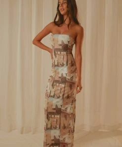 Peppermayo Exclusive Good Without You Maxi Dress - Neutral Film Graphic 10 Peppermayo Exclusive Good Without You Maxi Dress - Neutral Film Graphic