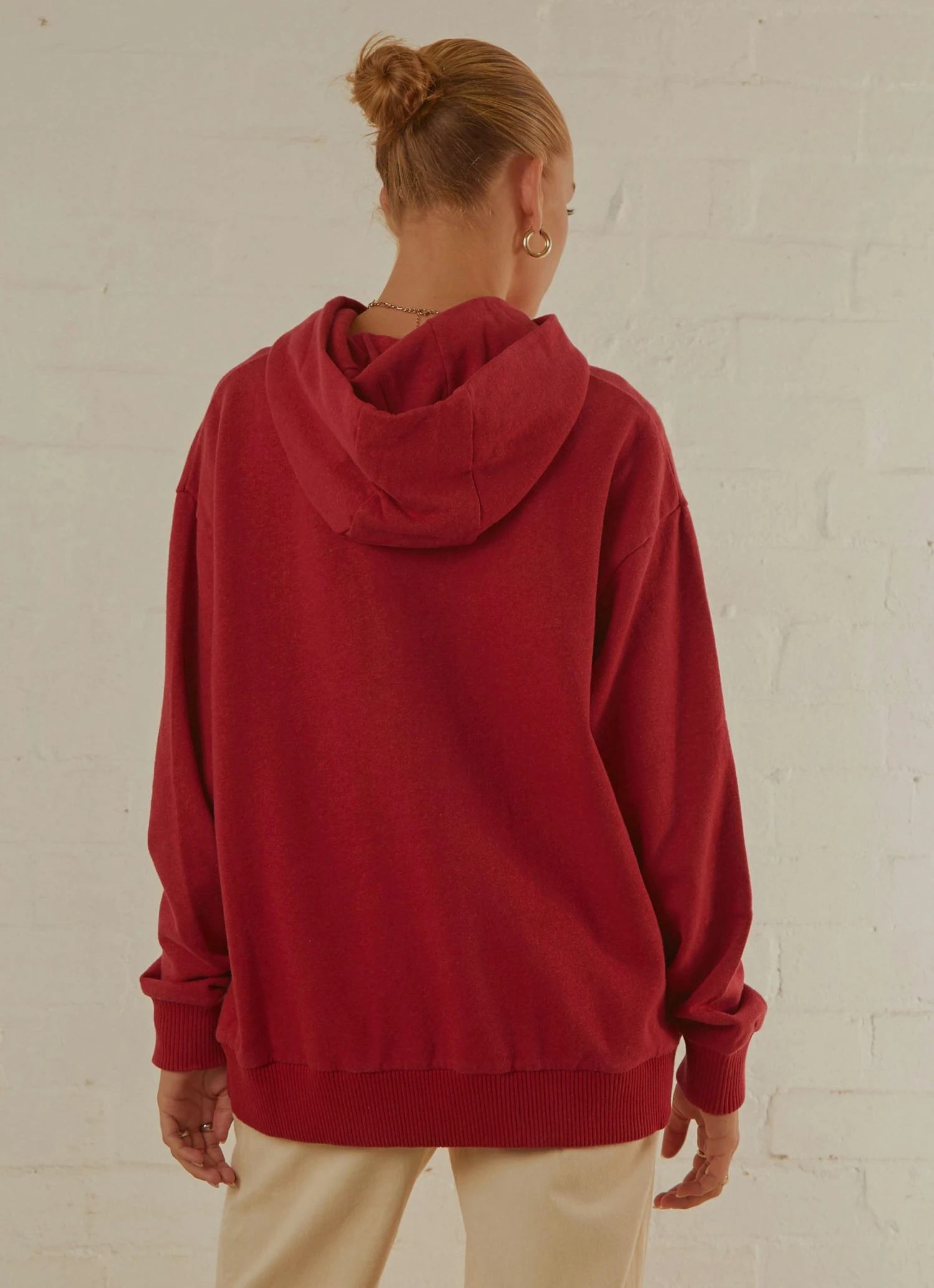 Afends New & Most Loved Grow Some Hemp Oversized Hood - Deep Red 5 Afends New & Most Loved Grow Some Hemp Oversized Hood - Deep Red