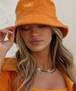 Vacancy Supply Sundial Terry Bucket Hat - Tangerine