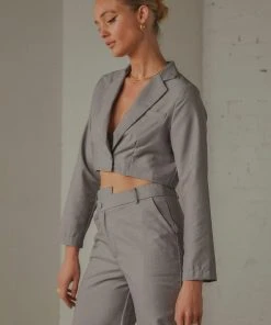Peppermayo Exclusive New & Most Loved L.A Loving Cropped Blazer - Slate