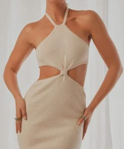 Peppermayo Exclusive Margaux Knit Midi Dress - Cream New & Most Loved