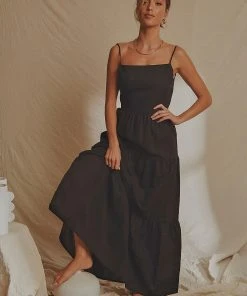 National Breast Cancer Foundation X Peppermayo New & Most Loved Havana Linen Maxi Dress - Black