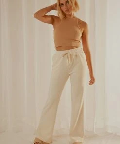 Peppermayo Exclusive Lira Flare Trackpant - Creme New & Most Loved