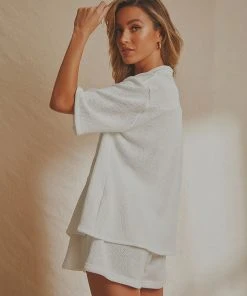 National Breast Cancer Foundation X Peppermayo Escape Knit Shirt - White 8 National Breast Cancer Foundation X Peppermayo Escape Knit Shirt - White