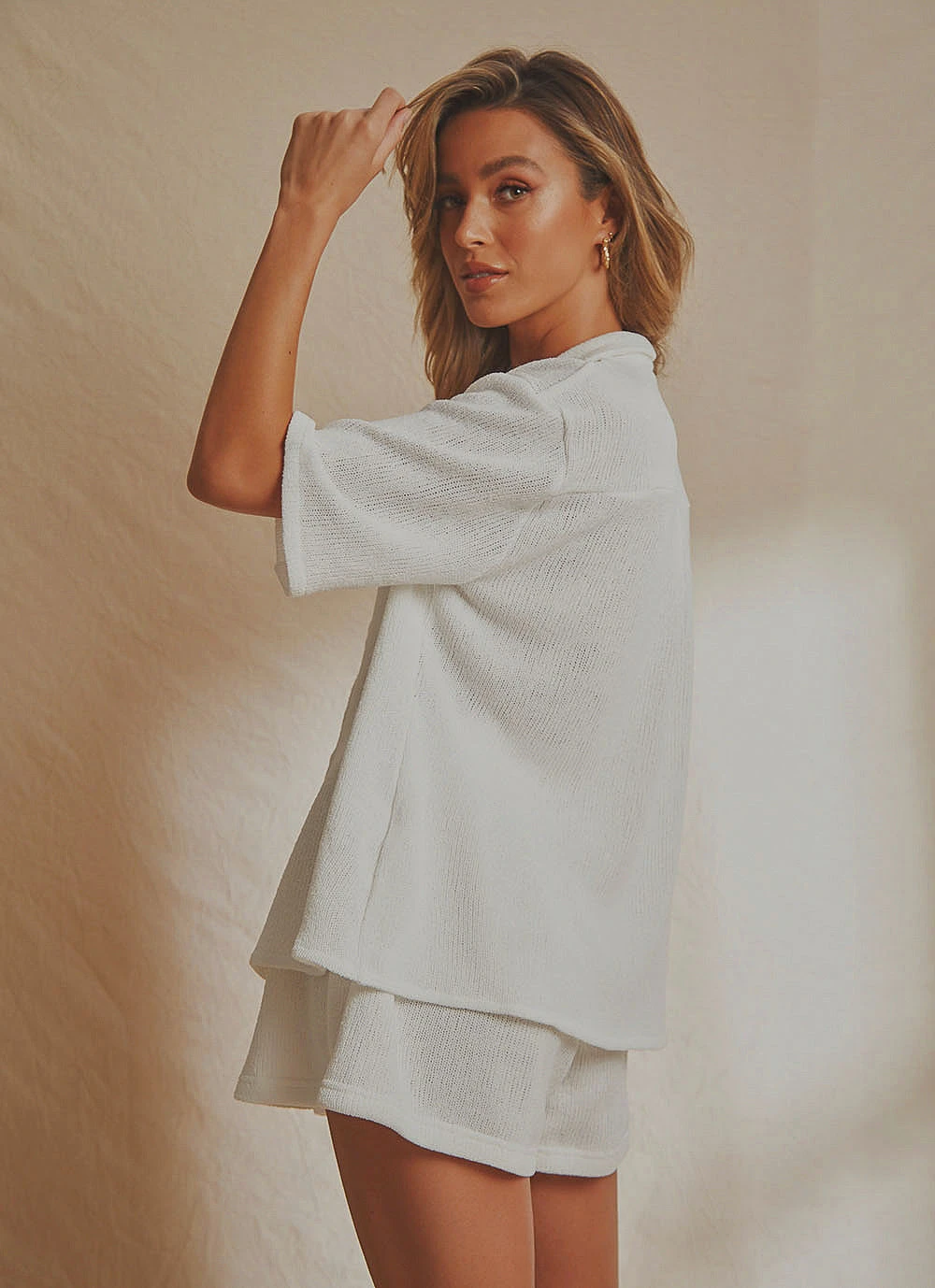 National Breast Cancer Foundation X Peppermayo Escape Knit Shirt - White 4 National Breast Cancer Foundation X Peppermayo Escape Knit Shirt - White