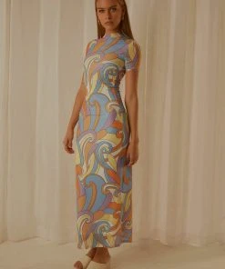 Peppermayo Exclusive Into The City Mesh Maxi Dress - Retro Swirl 9 Peppermayo Exclusive Into The City Mesh Maxi Dress - Retro Swirl