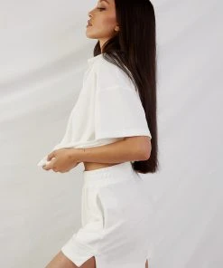 Peppermayo Exclusive Provence Collared Terry Top - White New & Most Loved