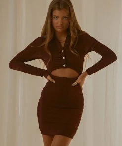 Peppermayo Elena Long Sleeve Dress - Choc Brown New & Most Loved 7 Peppermayo Elena Long Sleeve Dress - Choc Brown New & Most Loved