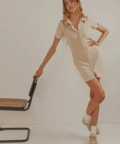 Vacancy Supply Daylight Terry Mini Dress - Beige