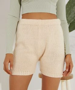 Peppermayo The Exchange Knit Shorts - Cream