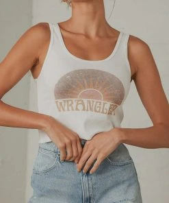 Wrangler New Tops Our Friends Tank - Vintage White