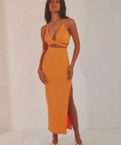 Peppermayo Make It Real Midi Skirt - Orange New & Most Loved 8 Peppermayo Make It Real Midi Skirt - Orange New & Most Loved