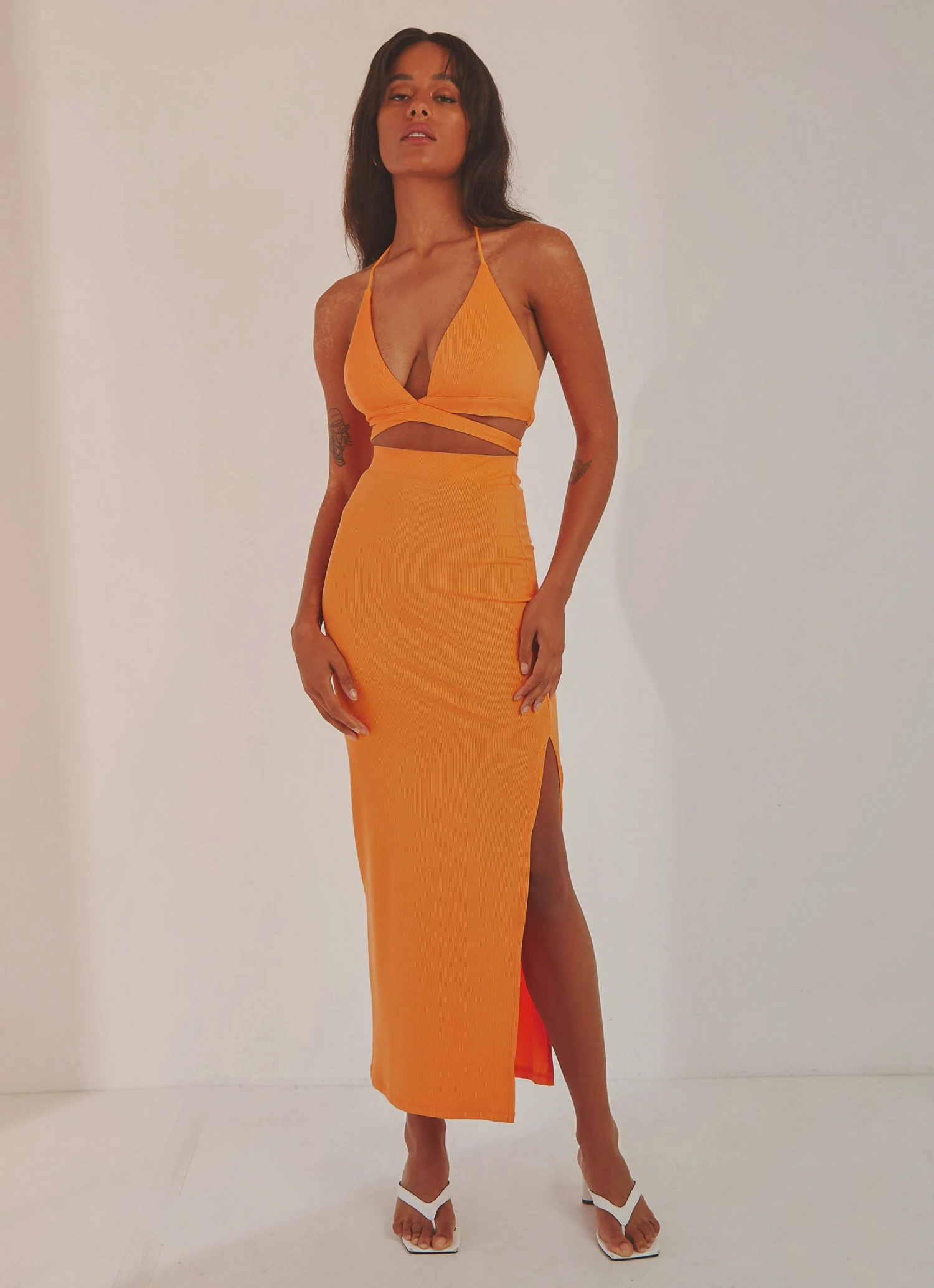 Peppermayo Make It Real Midi Skirt - Orange New & Most Loved 3 Peppermayo Make It Real Midi Skirt - Orange New & Most Loved