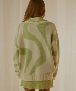 Peppermayo Exclusive The Lola Knit Jumper - Lime Wave New & Most Loved