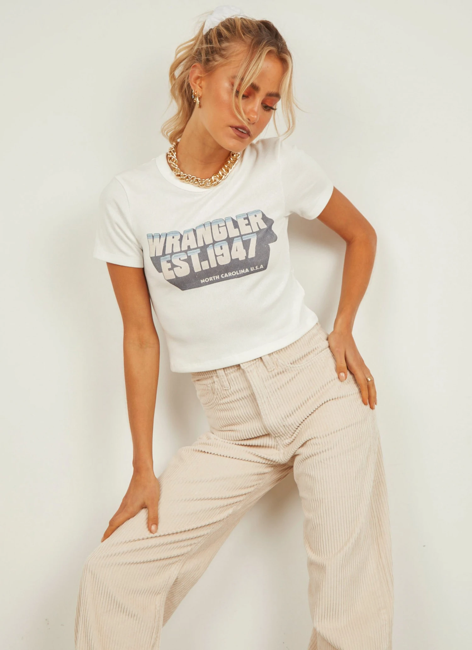 Wrangler Dreambound Rib Tee - Vintage White 2 Wrangler Dreambound Rib Tee - Vintage White