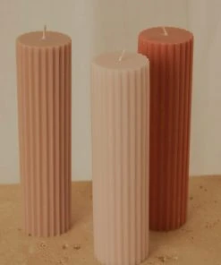 Candle Co New & Most Loved Moreton Eco Fluted Pillar - Antique Pink 5 Candle Co New & Most Loved Moreton Eco Fluted Pillar - Antique Pink
