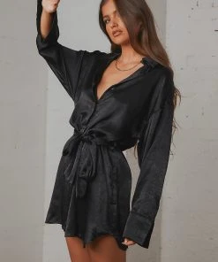 Peppermayo Exclusive New & Most Loved Faye Mini Shirt Dress - Black