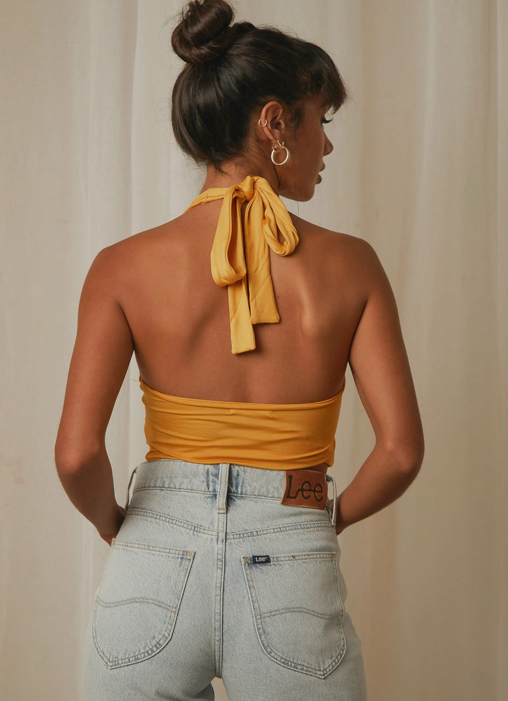 Peppermayo New & Most Loved Making Waves Halter Top - Mango 4 Peppermayo New & Most Loved Making Waves Halter Top - Mango