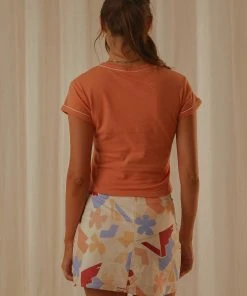 Lee New & Most Loved Piped Baby Tee - Coral Gold 11 Lee New & Most Loved Piped Baby Tee - Coral Gold