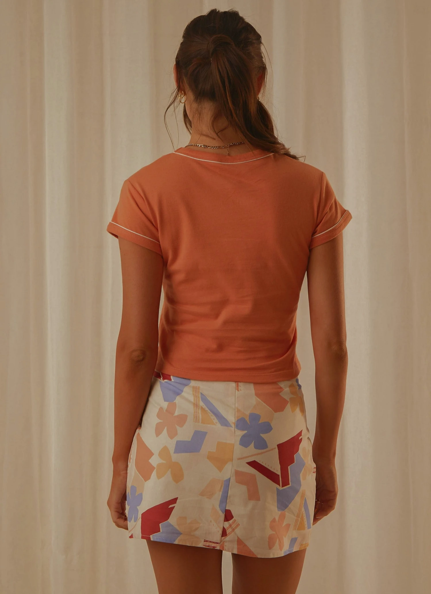 Lee New & Most Loved Piped Baby Tee - Coral Gold 6 Lee New & Most Loved Piped Baby Tee - Coral Gold