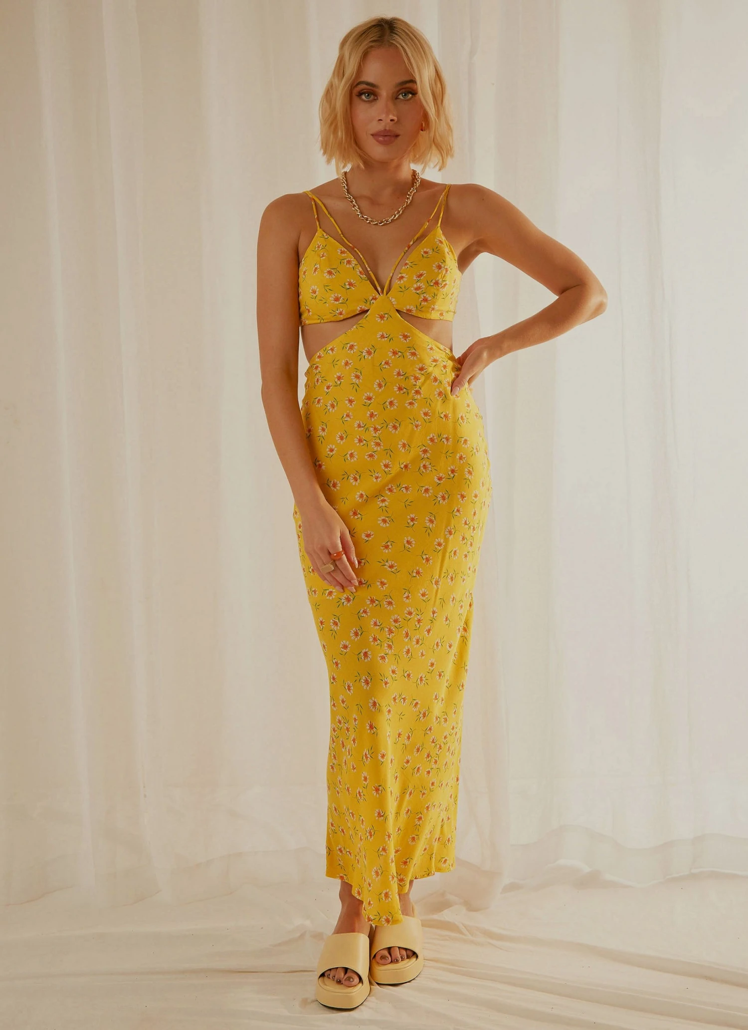 Peppermayo Alessia Midi Dress - Yellow Floral 3 Peppermayo Alessia Midi Dress - Yellow Floral