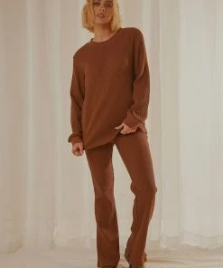 Peppermayo Exclusive Kallie Waffle Top - Chocolate