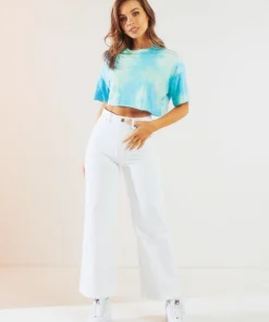 Peppermayo Exclusive Tops Act Up Crop - Green/Blue
