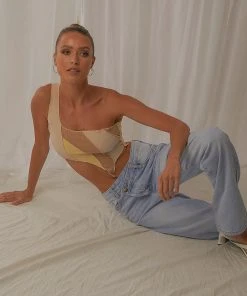 Peppermayo Come Along Crop - Beige Multi