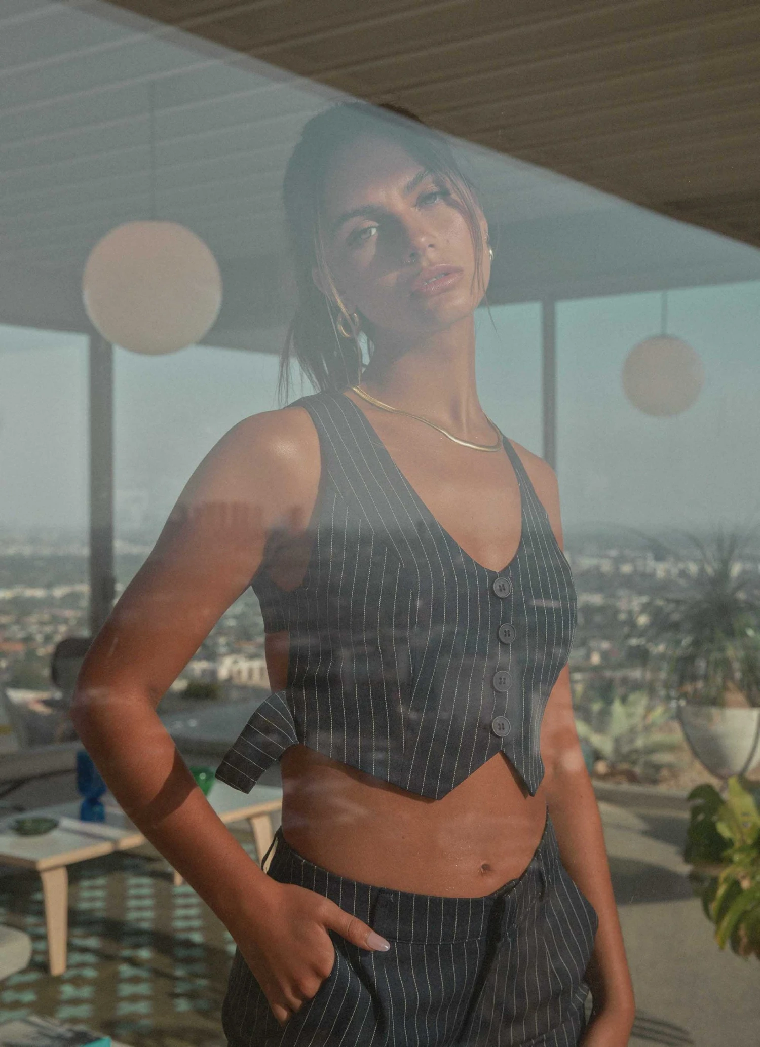 Riley Hubatka X Peppermayo Dance Town Vest Top - Pinstripe New & Most Loved 2 Riley Hubatka X Peppermayo Dance Town Vest Top - Pinstripe New & Most Loved