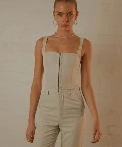 Peppermayo Exclusive Mia Suit Bustier - Stone Pinstripe - Pre-Order 8 Peppermayo Exclusive Mia Suit Bustier - Stone Pinstripe - Pre-Order