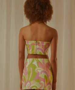 Peppermayo Exclusive Living In The 90s Bustier Top - Retro Swirl New & Most Loved