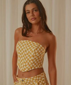 Peppermayo Exclusive Luisa Bustier Top - Yellow Check 10 Peppermayo Exclusive Luisa Bustier Top - Yellow Check