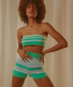 Peppermayo Exclusive New & Most Loved By Chance Knit Shorts - Blue Stripe